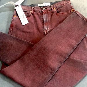 IRO brand skinny high rise jeans- Poppy Red